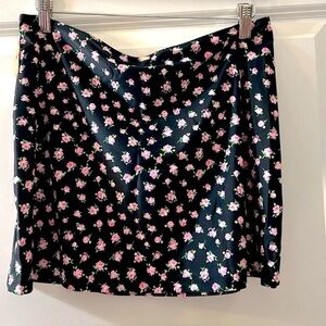 Pink floral  Black Skirts size XL
